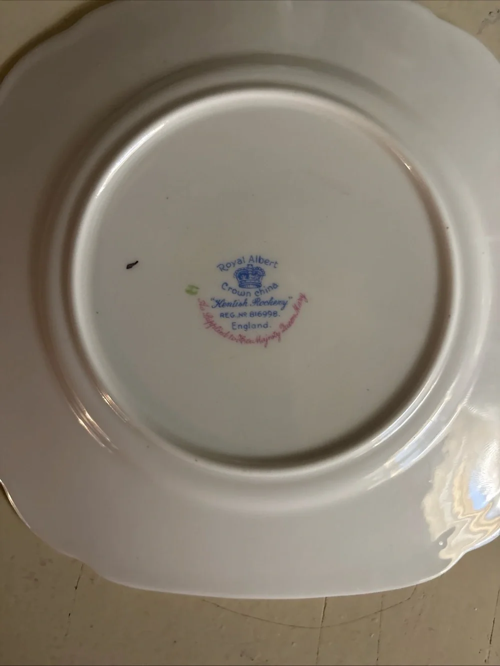 Royal Albert Floral Garden Porcelain Plate with Gold Trim